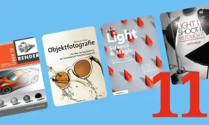 Książki o fotografii produktowej i oświetleniu: "How to Render", "Objektfotografie", "Light Science & Magic", "Light It Shoot It Retouch It". To świetne materiały do stackowania zdjęć.
