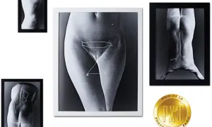 Borys Makary: czarno-białe fotografie ludzkiego ciała z geometrycznymi liniami, nagroda PX3.