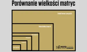 Porównanie wielkości matryc: od średniego formatu po 1/2,3". Wyjaśnienie, co to matryca w kontekście aparatów.