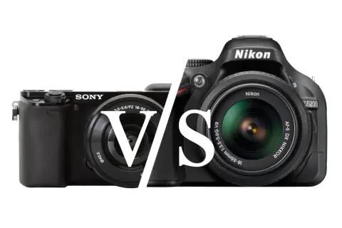 Sony bezlusterkowiec kontra Nikon lustrzanka. Porównanie, czym się różni lustrzanka od bezlusterkowca, pokazuje ich budowę i obiektywy.