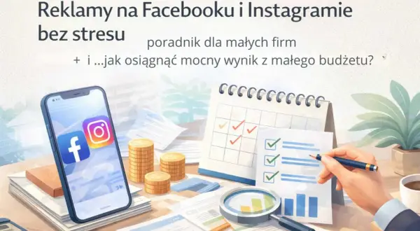 Reklamy na Facebooku i Instagramie bez stresu. Fotografia mody i reklamowa z telefonem, monetami i kalendarzem.