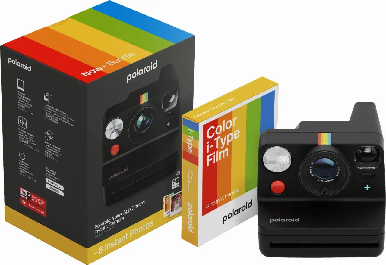 Zestaw Polaroid Now+ z filmem Color i-Type. Dowiedz się, co to polaroid i jak tworzyć natychmiastowe zdjęcia.