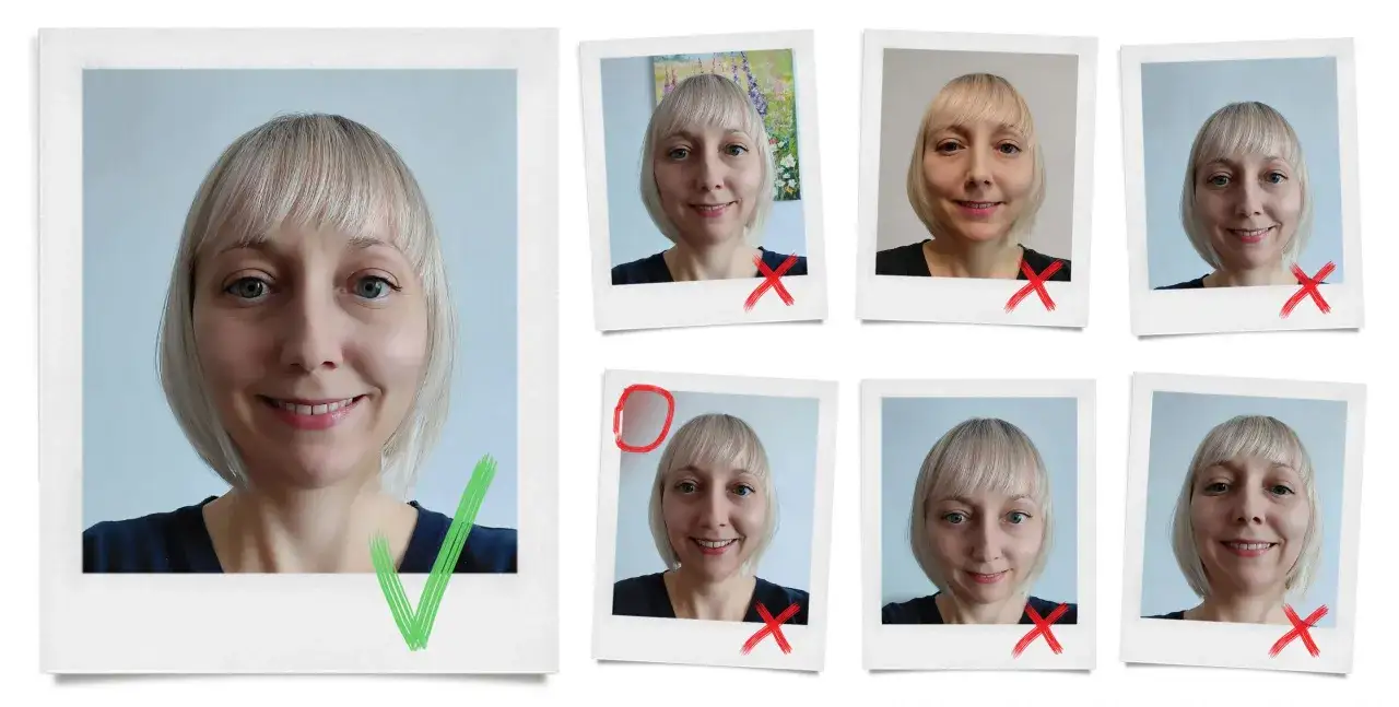 Jak zrobic ladne zdjecie? Porównanie udanych i nieudanych prób. Jedno zdjęcie z zielonym zaznaczeniem, reszta z czerwonymi krzyżykami.