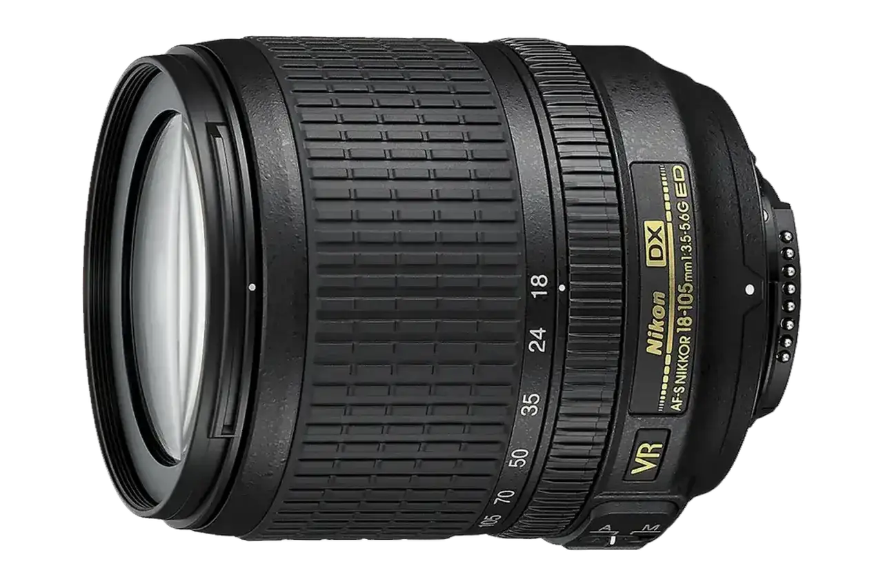 Obiektyw Nikon 18-105mm DX VR. Idealny do krajobrazów, portretów i codziennych ujęć, wszechstronny sprzęt dla każdego fotografa.
